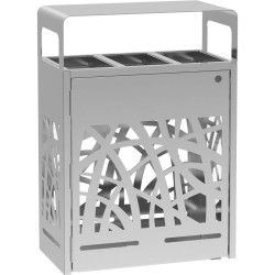 Poubelle inox de tri sélectif 2 ou 3 flux - Cybel Extrême