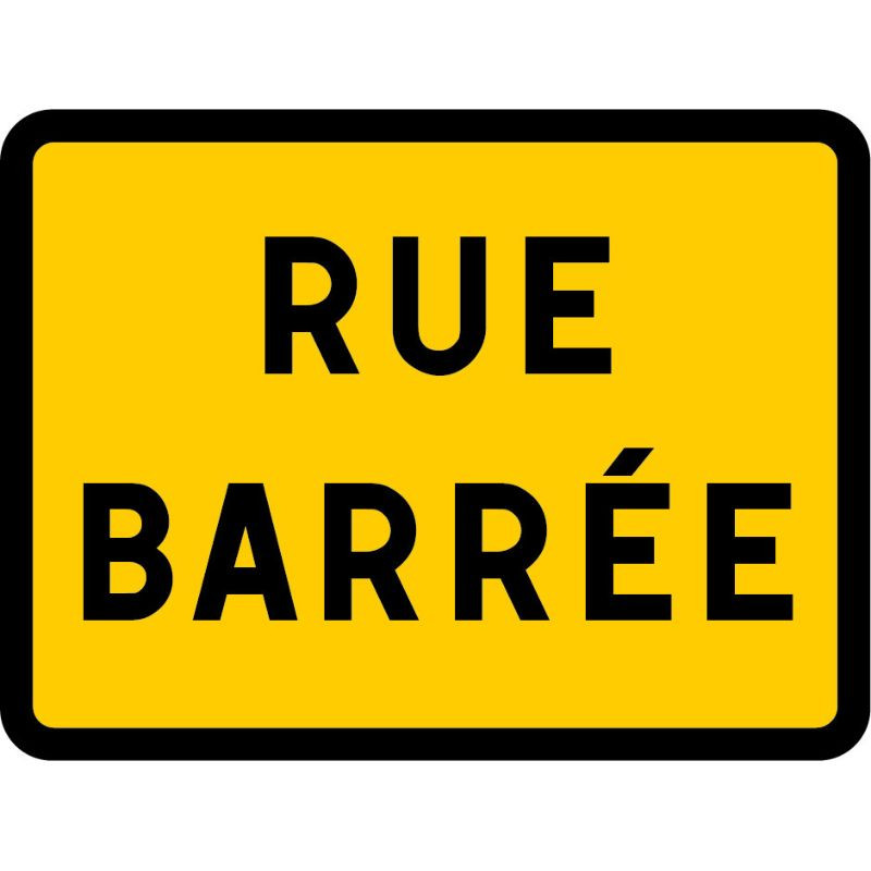 Panneau temporaire rue barrée KC1 19P