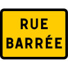 Panneau temporaire rue barrée KC1 19P