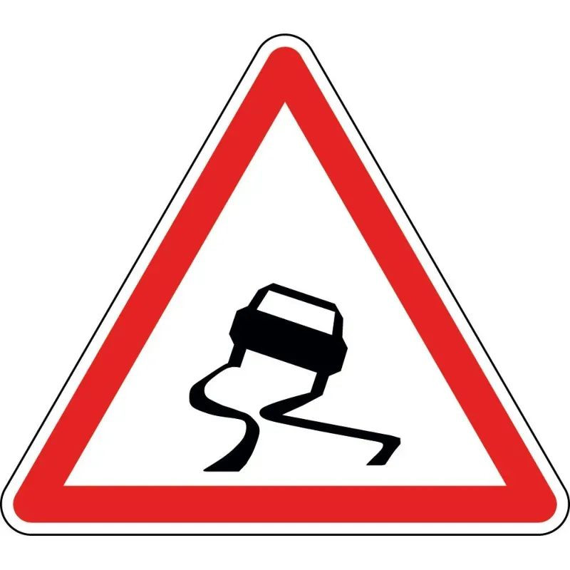 Panneau chaussée particulièrement glissante - A4