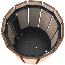 Bac à déchets rond en compact Jardiz - Buton