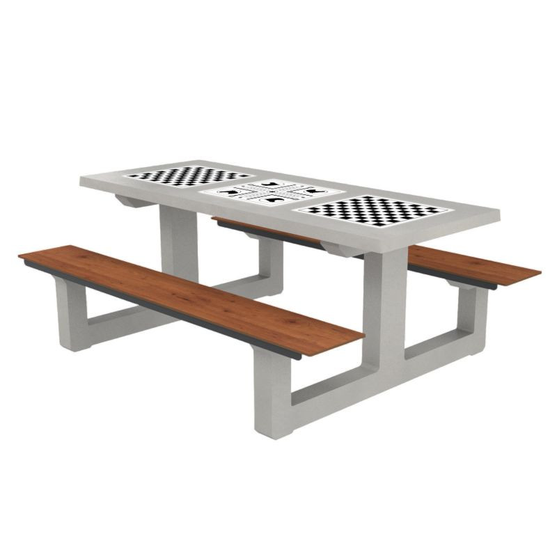 Table multi-jeux HPL et béton Piony - Buton