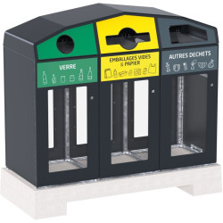 Dalle béton pour pose de la poubelle Trirok Vigipirate