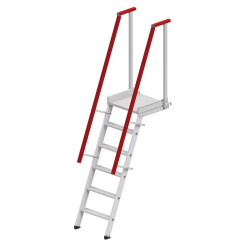 Escalier avec plate-forme et main courante