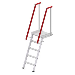 Echelle avec plate-forme et main courante de 3 à 5,5 mètres