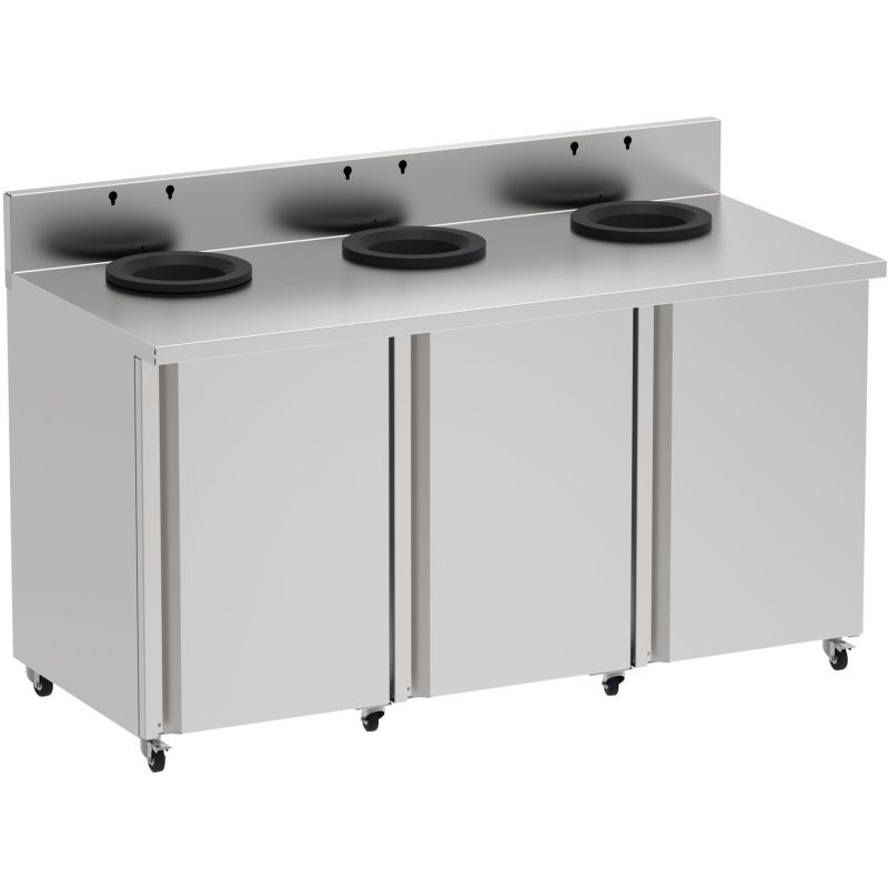 Poubelle Rossignol Trinox sur mesure pour restauration collective