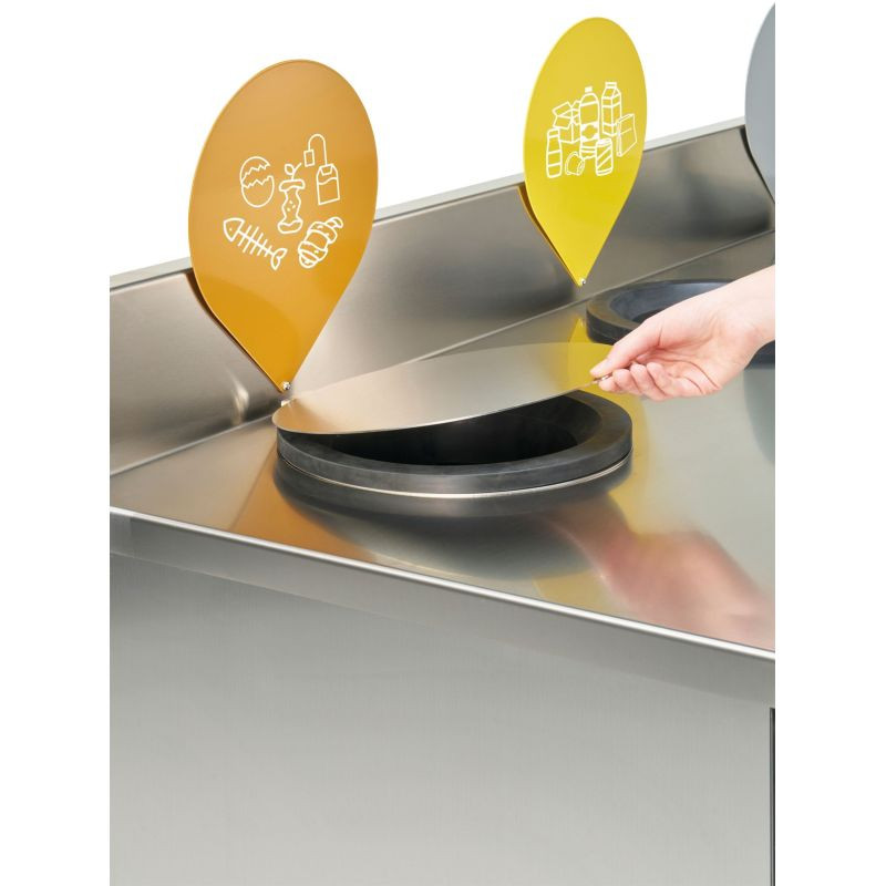 Poubelle Rossignol Trinox sur mesure pour restauration collective