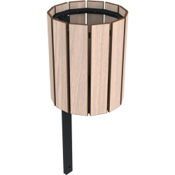 Bac à déchets rond en compact Jardiz - Buton