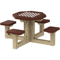 Table de jeux échecs et dames béton Piony - Buton