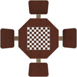 Table de jeux échecs et dames béton Piony - Buton