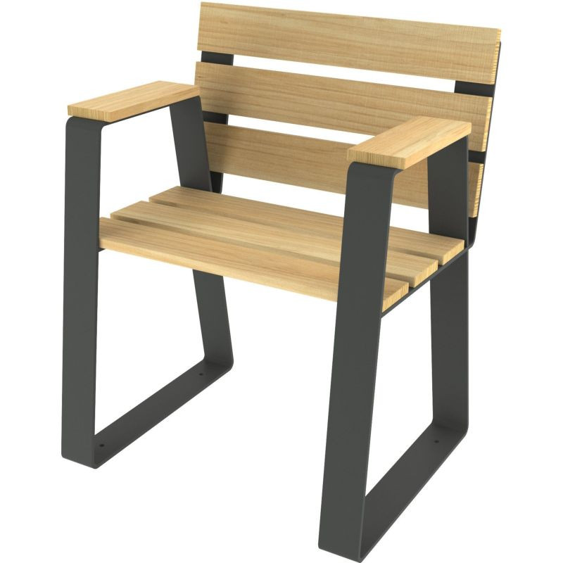 Assise sénior Havane en bois et métal -Buton