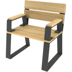 Banc Havane en bois et métal -Buton