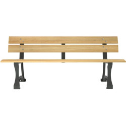 Banc Prague 3 places en bois et métal -Buton