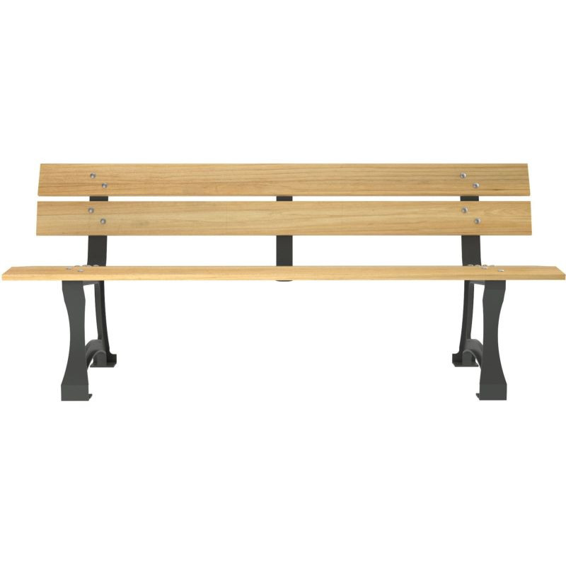 Banc Prague 3 places en bois et métal -Buton