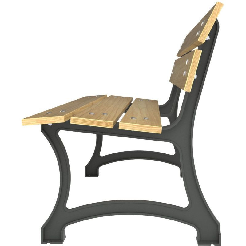 Banc Prague 3 places en bois et métal -Buton