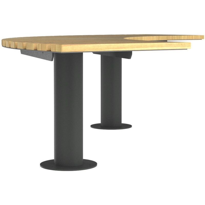 Assise en courbe Madrid bois et métal- Buton 