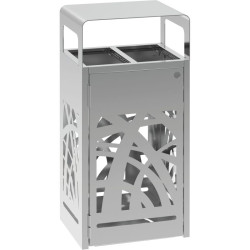 Poubelle inox 2 ou 3 flux Rossignol Cybel Extrême pour tri sélectif