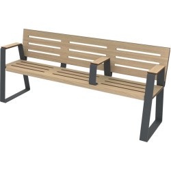 Banc en compact Havane pour Ehpad