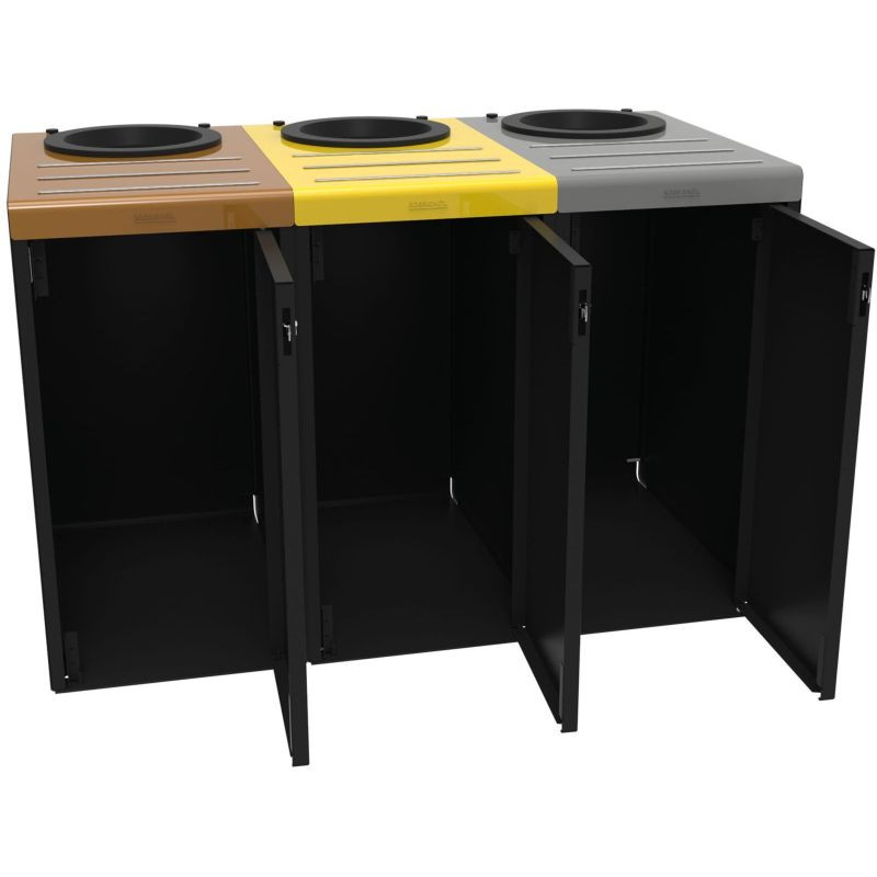 Poubelle de cuisine tri sélectif 3 bacs Rossignol Alitri
