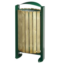 Poubelle d'extérieur sur pieds avec façade bois - Arkea