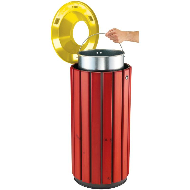 Poubelle extérieur en bois avec tête entonnoir - Zeno Bois Access