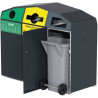 Point de collecte de tri extérieure 3 flux + bacs poubelles - Trirok