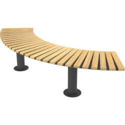 Assise en courbe Madrid bois et métal- Buton 