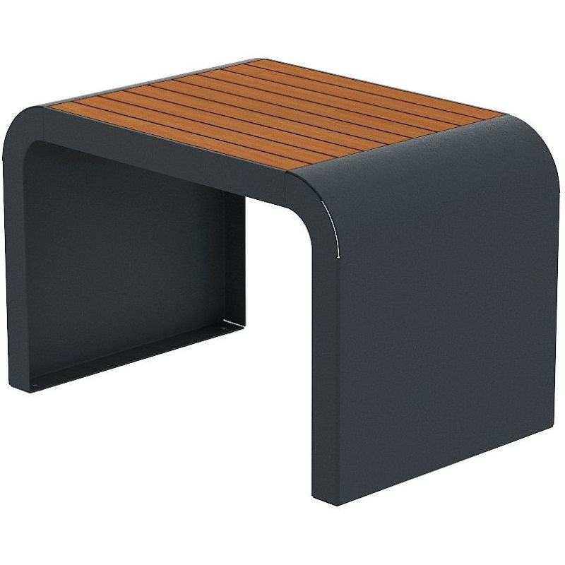 Banquette avec pied en acier roulé