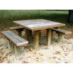 Table pique nique forme carré en bois Access