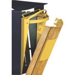 Poubelle de tri double flux sur pieds avec façade bois - Arkea