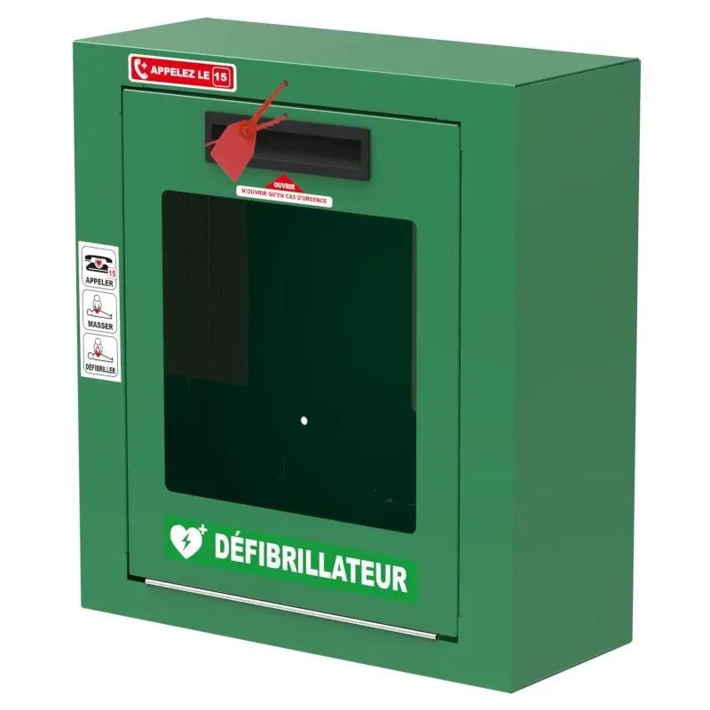 Boitier défibrillateur vert menthe