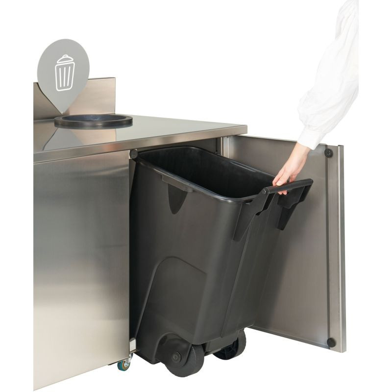 Poubelle Rossignol Trinox sur mesure pour restauration collective