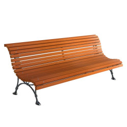 Banc Fabregas Romantico en bois exotique et pieds en fonte
