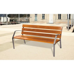 Banc Fabregas Modo 08 6 lames 180 cm - Bois exo et pieds en fonte