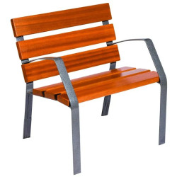 Fauteuil design Fabregas Modo 08 en bois exotique et pieds en fonte