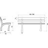 Banc public en bois exotique Burgos