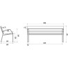 Banc Fabregas Modo 08 6 lames 180 cm - Bois exo et pieds en fonte