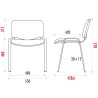 Chaise Iso, assise tissu enduit M2 et dossier résille noire