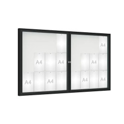 Vitrine extérieur double battant 1000 - Vitre plexichoc