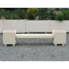 Banc béton avec jardinières - Acajou