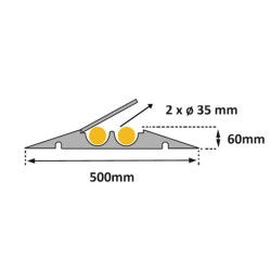 Passe cable caoutchouc 2 cables CP202