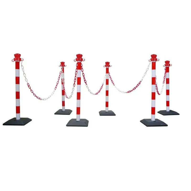 Kit 6 poteaux de chantier PVC + 10 M de chaîne