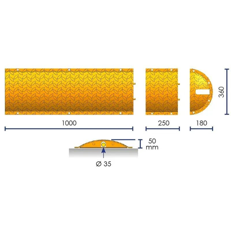 Dos d'ane en acier modulable pour voie privée - 30km/h