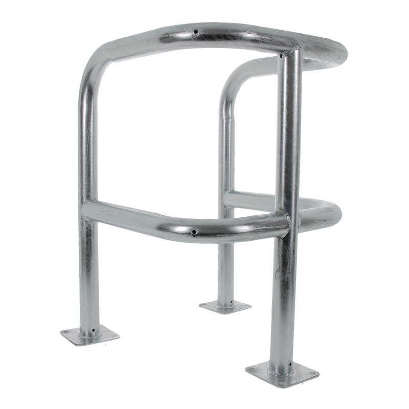Etrier de protection galva pour barrière et poteau avec 3 pieds