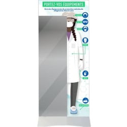 Miroir de contrôle du port des EPI spécial Laboratoire