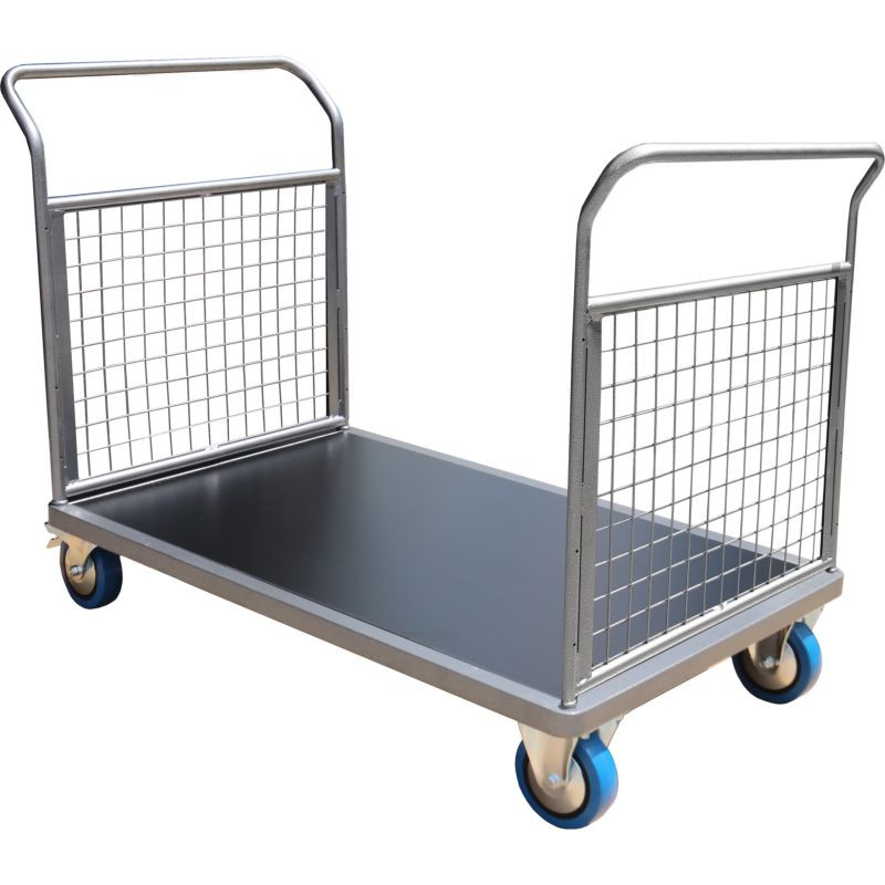 Chariot avec 1 ou 2 timons en acier plateau 120 x 80 cm