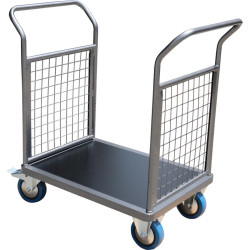 Chariot avec 1 ou 2 timons en acier plateau 60 x 80 cm