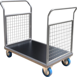 Chariot avec 1 ou 2 timons en acier plateau 100 x 70 cm