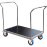 Chariot avec 1 ou 2 timons en acier plateau 100 x 70 cm