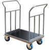 Chariot avec 1 ou 2 timons en acier plateau 60 x 80 cm